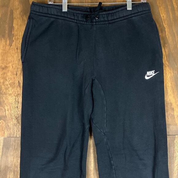 Nike Mens Sweatpants Black Pull On Loose Fit Fleece Lounge Pockets Medium - Picture 2 of 12